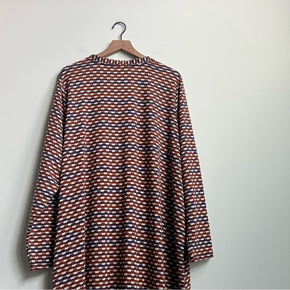 LOGO by Lori Goldstein Jacquard Duster Cardigan Purple Slate A611258 Longline - Picture 13 of 15